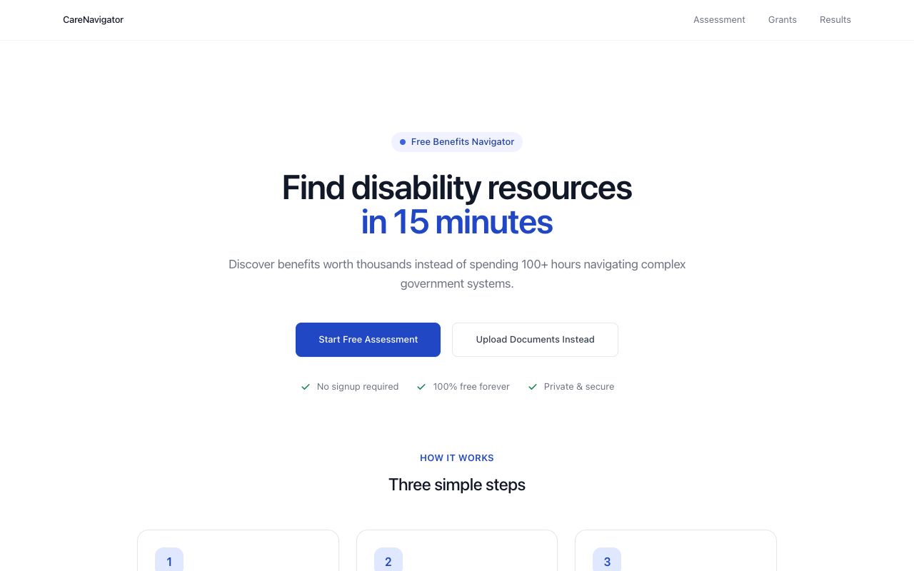 Screenshot of Care Navigator