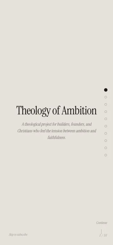 Theology of Ambition essay reading view