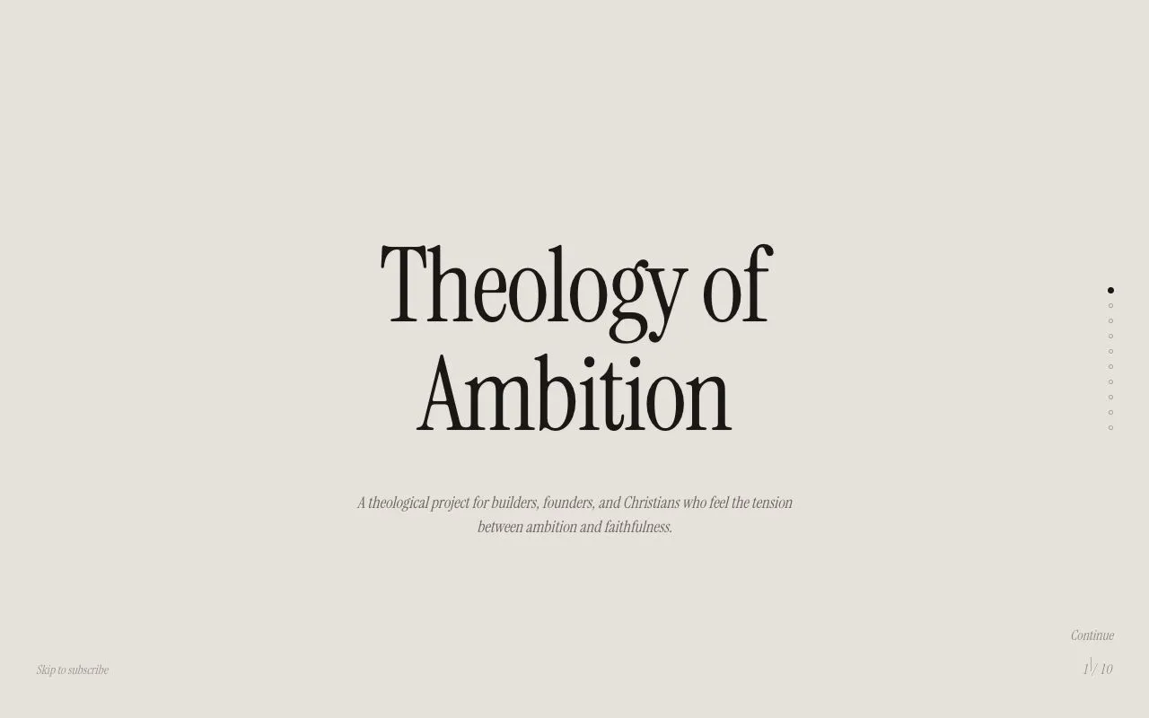 Theology of Ambition essay collection page