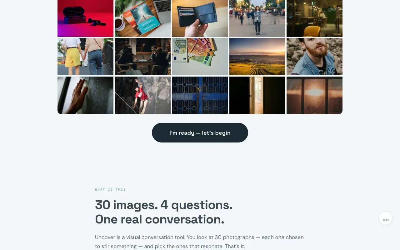 Uncover conversation question prompt